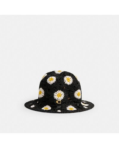 COACH Daisy Crochet Bucket Hat - Black