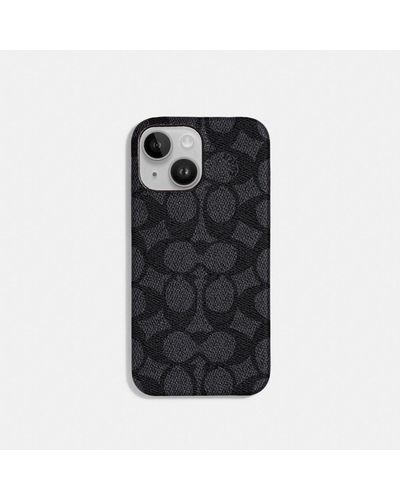 COACH Iphone 14 Case In Signature Canvas - Black