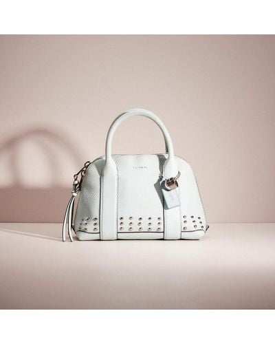 COACH Upcrafted Bleecker Mini Preston Satchel In Pebbled Leather - Natural