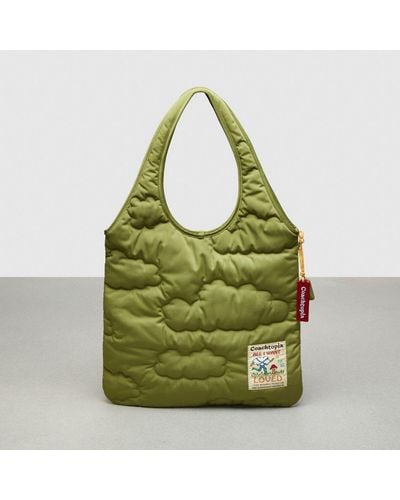 COACH Topia Loop Quilted Cloud Tote - Green