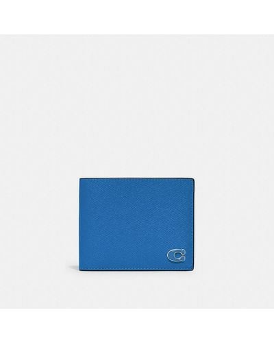 COACH 3 In 1 Wallet With Signature Canvas Interior - Blue