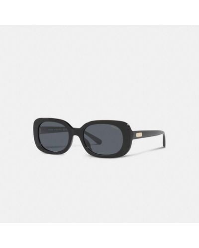COACH Badge Rounded Square Sunglasses - Black
