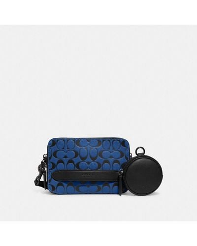 COACH Charter Crossbody With Hybrid Pouch In Signature Leather - Blue