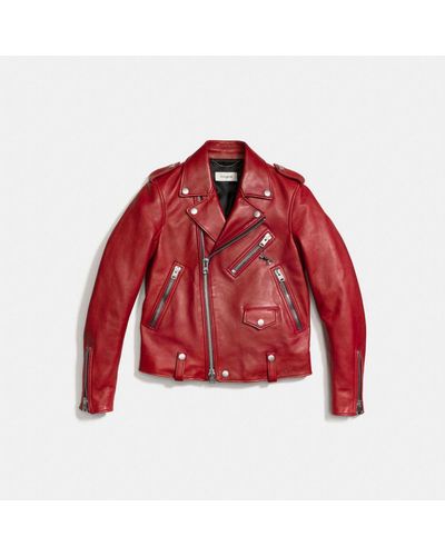 COACH Moto Jacket - Red