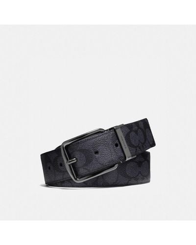COACH Wide Harness Cut-to-size Reversible Signature Belt - Black