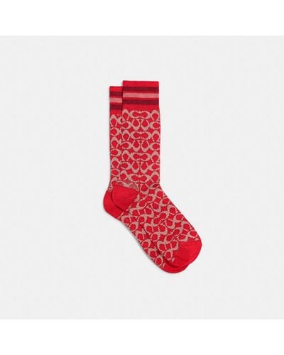 COACH Signature Socks - Red