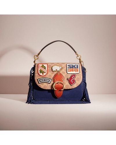 COACH Upcrafted Beat Shoulder Bag In Signature Canvas With Patches - Blue