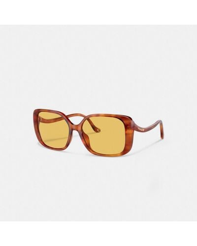 COACH Swoop Temple Rectangle Sunglasses - Metallic
