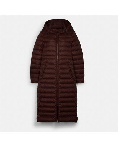 COACH Long Down Coat With Hood - Multicolor