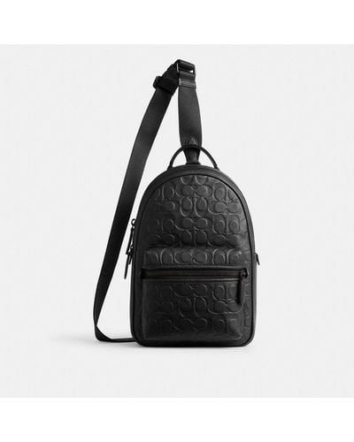 COACH Charter Pack In Signature Leather - Black