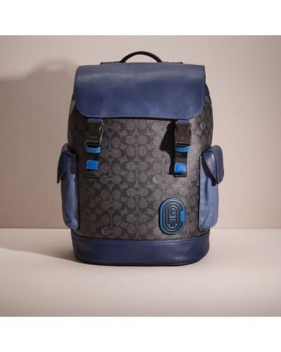 COACH Restored Rivington Backpack In Signature Canvas With Patch - Blue