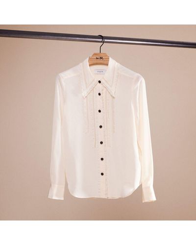 COACH Restored Ruffle Detail Shirt - Natural