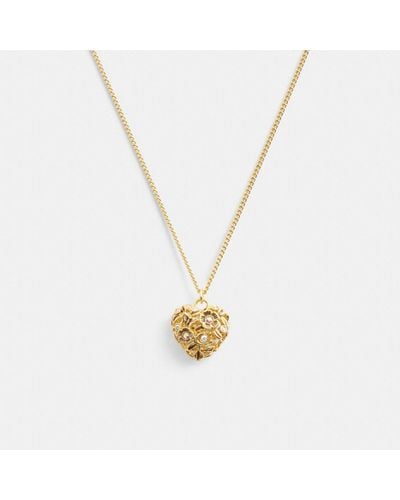COACH Vintage Heart Pendant Necklace - Metallic
