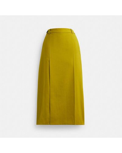 COACH Long Tailored Skirt - Yellow