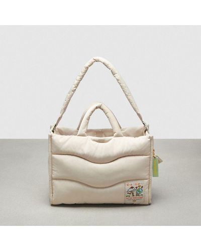 COACH Topia Loop Quilted Wavy Tote - White