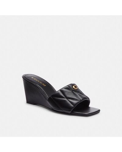 COACH Emma Wedge With Quilting - Black