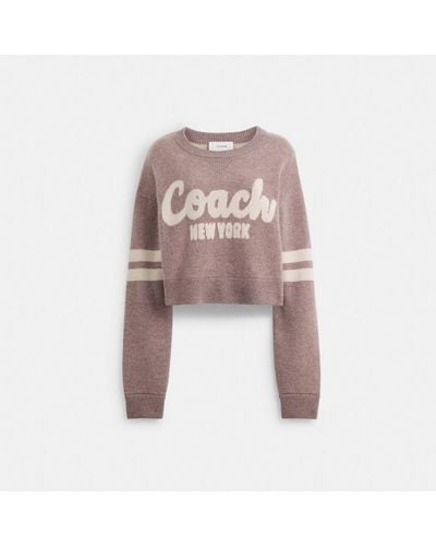 COACH Cropped Sweater - Pink