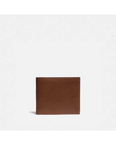 COACH Slim Billfold Wallet - Brown
