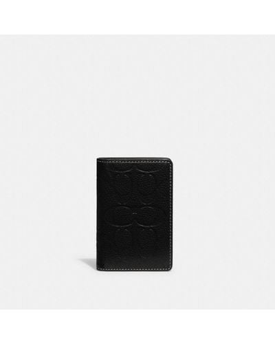 COACH Card Wallet In Signature Leather - Black