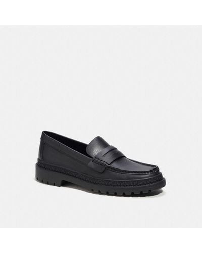 COACH Cooper Leather Penny Loafers - Black
