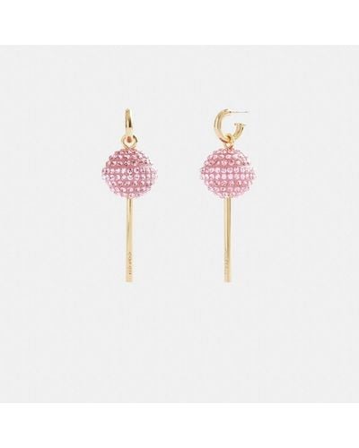 COACH S Pavé Lollipop Drop Earrings - Pink