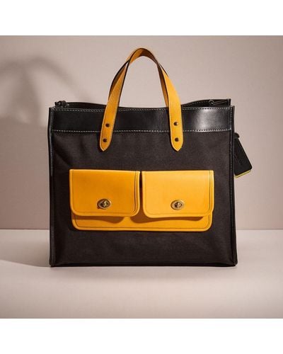 COACH Upcrafted Field Tote 40 In Organic Cotton Canvas - Yellow