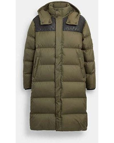 COACH Long Puffer Jacket - Green