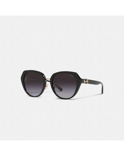 COACH Horse And Carriage Oversized Round Sunglasses - Black