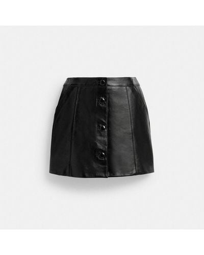COACH Patent Leather Mini Skirt - Black