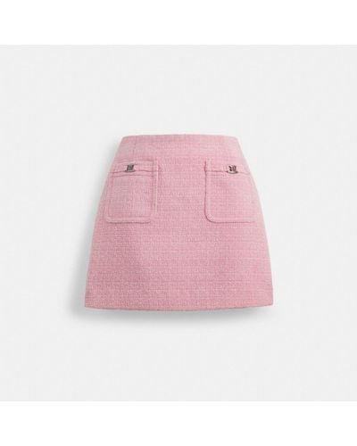 COACH Heritage C Tweed Skirt - Pink