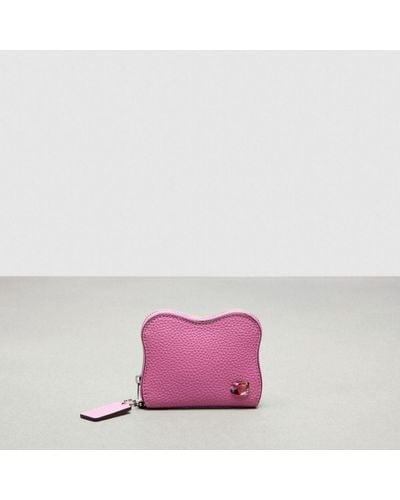COACH Wavy Zip Around Wallet In Topia Leather - Pink