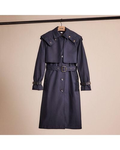 COACH Restored Hooded Trench Coat - Blue