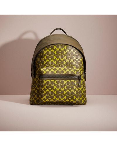 COACH Restored Charter Backpack In Signature Leather - Green