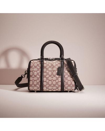 COACH Restored Ruby Satchel 25 In Signature Textile Jacquard - Pink