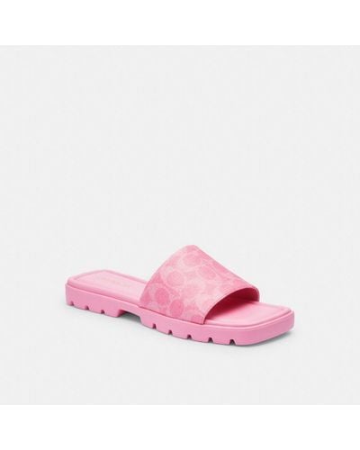 COACH Florence Sandal In Signature Canvas - Pink