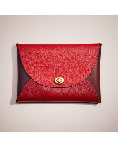 COACH Remade Colorblock Extra Large Pouch - Red