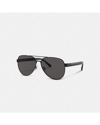 COACH Wire Frame Pilot Sunglasses - Black