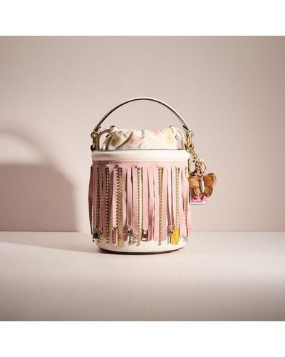 COACH Upcrafted Drawstring Bucket Bag - Pink