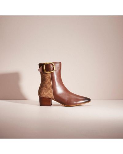 COACH Restored Cassandra Bootie - Brown