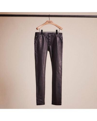 COACH Restored Leather Jeans - Blue