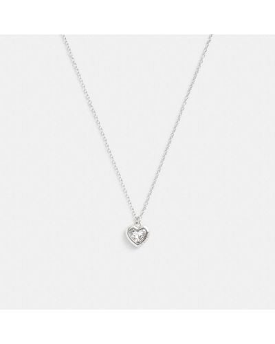 COACH Heart Pendant Necklace - Metallic