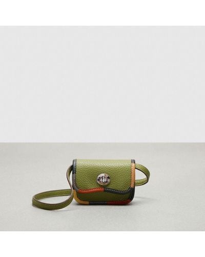 COACH Wavy Wallet With Colorful Binding In Upcrafted Leather - Green