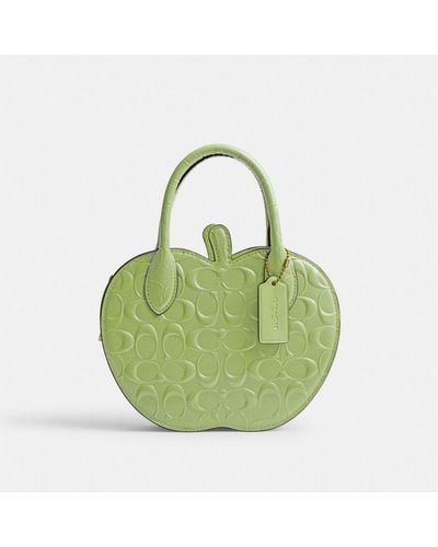 COACH Apple Bag In Signature Leather - Green