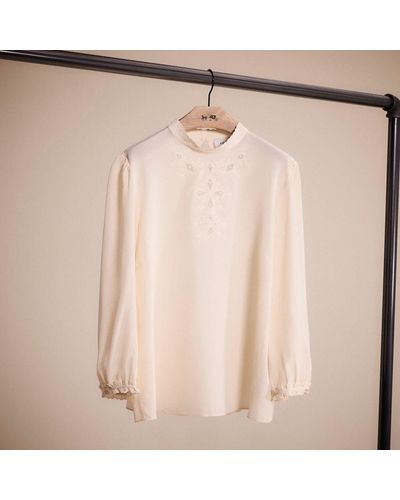 COACH Restored Embroidered Top - Natural