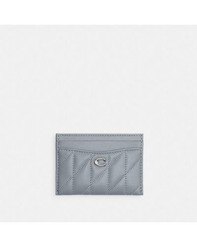 COACH Essential Card Case With Pillow Quilting - Grey