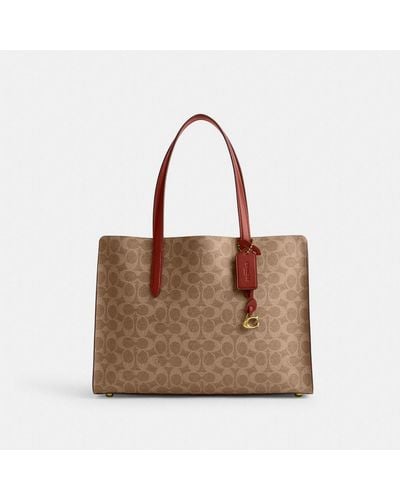 COACH Carter Carryall Bag In Signature Canvas - Brown