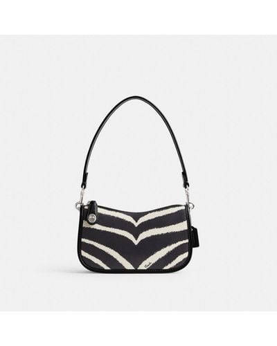 COACH Swinger Bag 20 With Zebra Print - Black