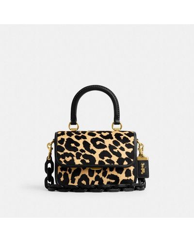 COACH®  Bandit Shoulder Bag In Haircalf With Leopard Print