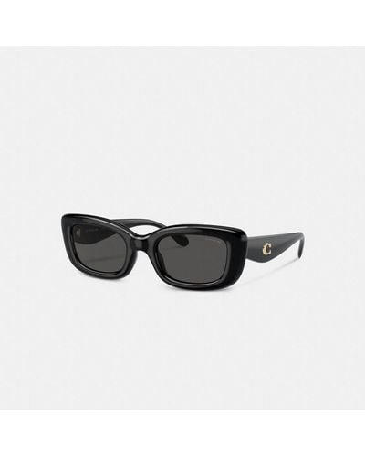 COACH Pillow Tabby Narrow Rectangle Sunglasses - Black