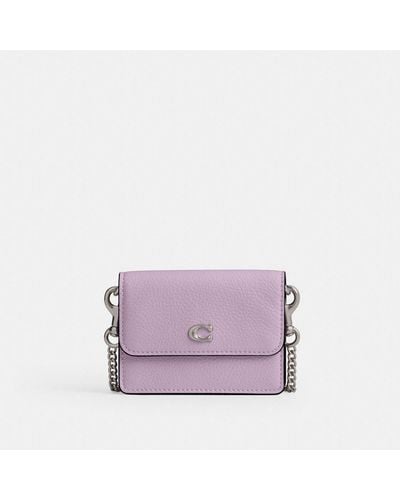 COACH Essential Half Flap Card Case - Purple